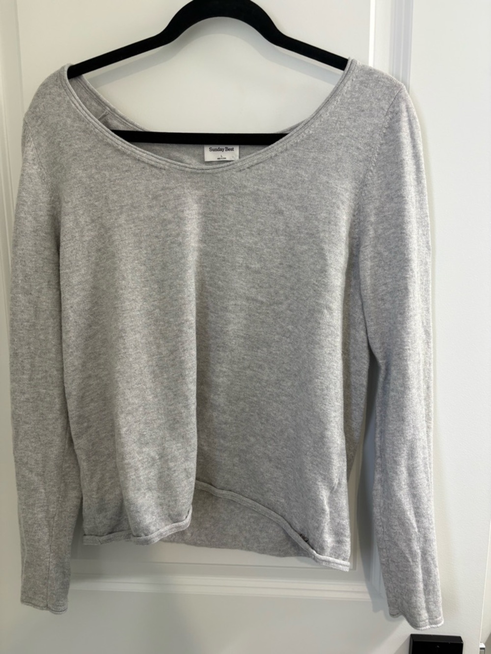 Sunday Best Heather Gray Long Sleeve Scoop Neck Top